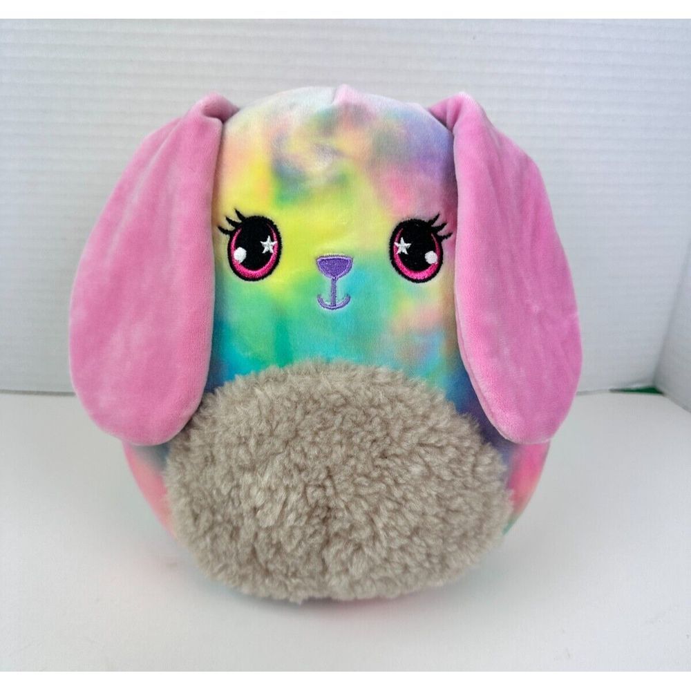 Squishmallow Mystery Squad Candy Easter Bunny Rainbow Tie-dye Plush Kelly Toy 8"